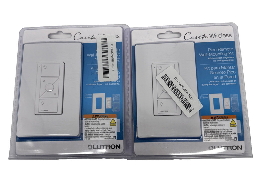 (2) Lutron PJ2 Caseta Wireless Pico Remote Control Wall Mounting Kit - White NIP